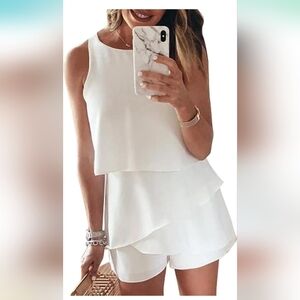 Dokotoo White Ruffle Romper